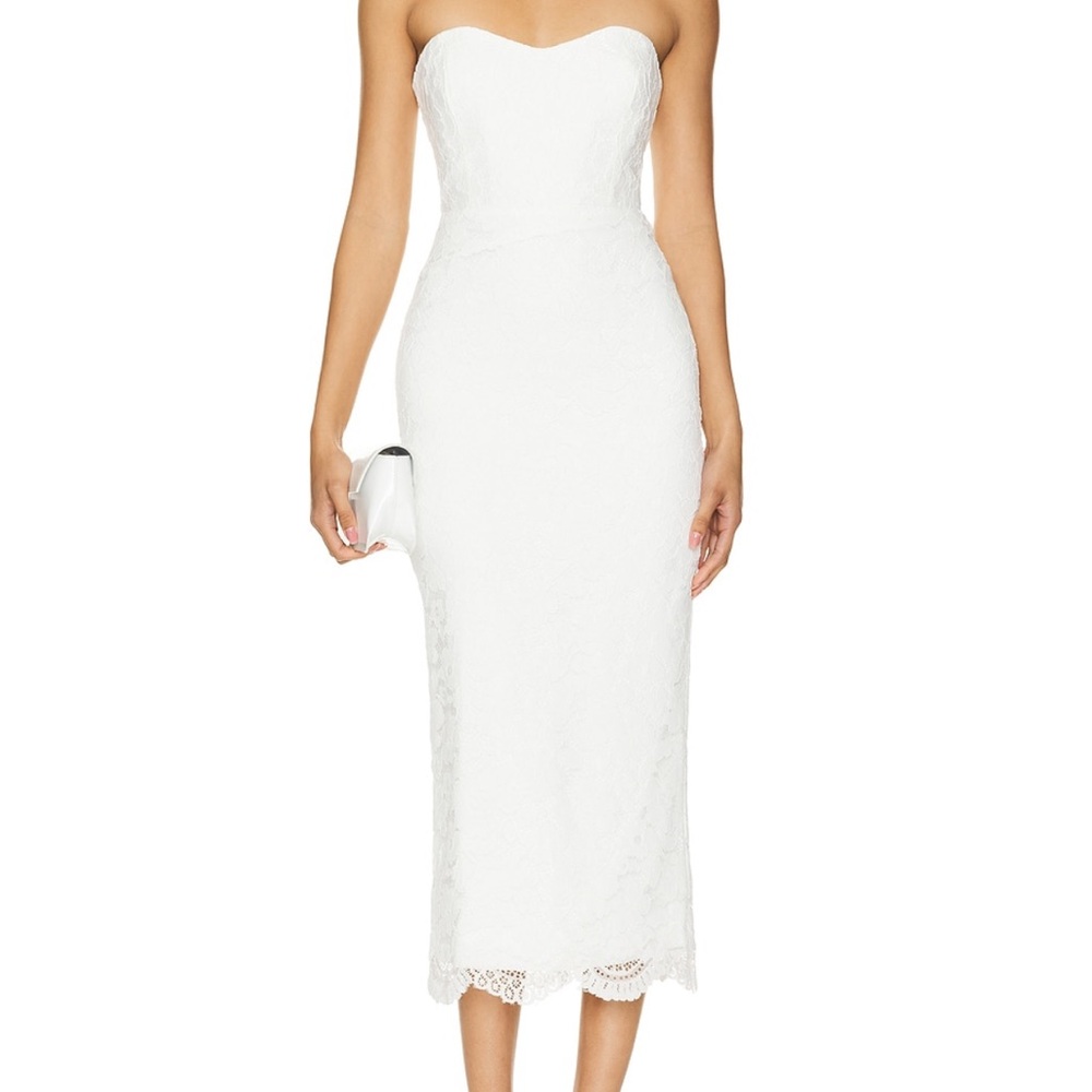 Bardot White Strapless Sweetheart Gown